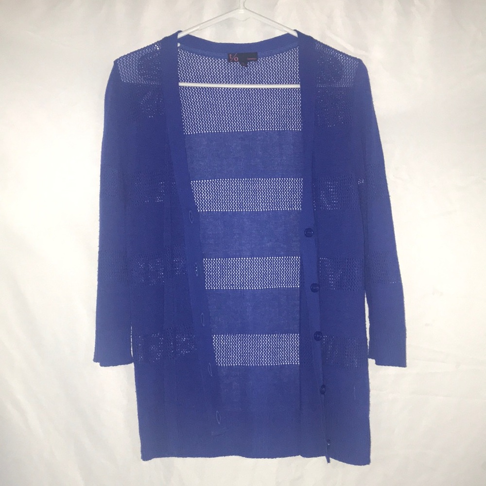 T/O Blue Knit Cardigan Sweater
